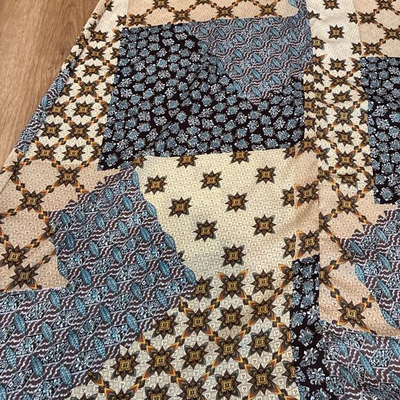 Glamorous Patchwork Geometric Floral Smock Maxi Dress Womens Size Large - Picture 12 of 14